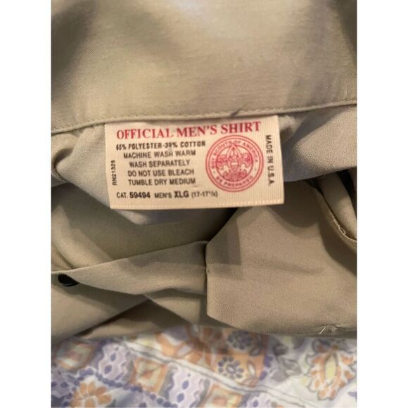 Boy Scouts of America Men Gray Short Sleeve Official‎ Vented Uniform Shirt XL - Picture 7 of 9